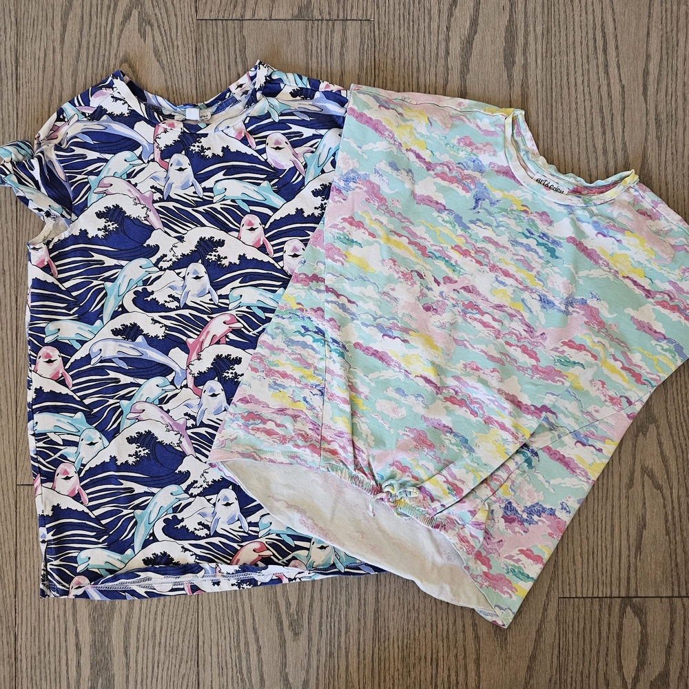 Vibrant Wave and Pastel Cloud Kids Tees